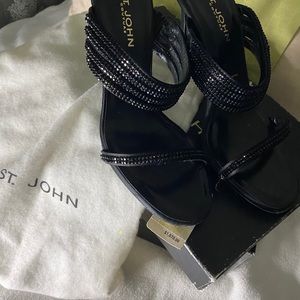 St. John’s Black Swarovski Crystal Heels